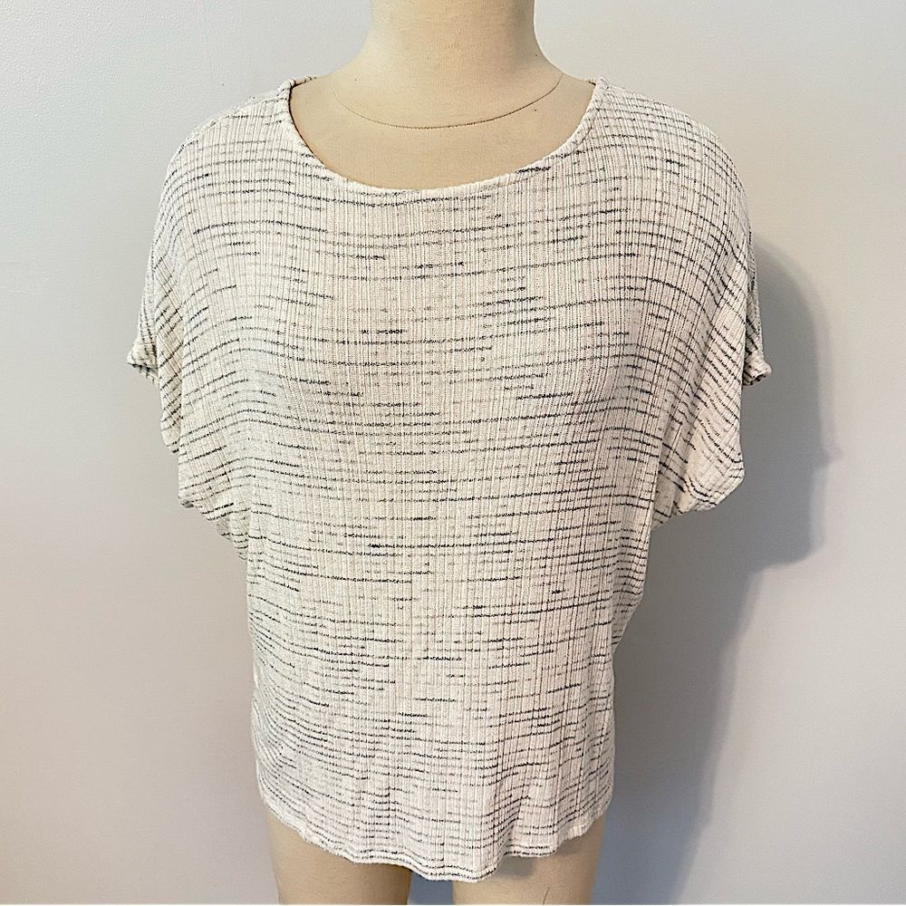 Gilli Criss Cross Back Beige Dolman Sleeve Short Sleeve Top